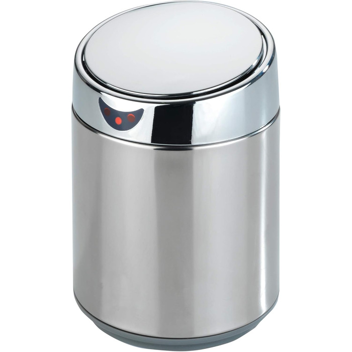 WENKO Maximex Tabletop and Cosmetic Container with Sensor 0.8 L Chrome, opens & closes touchlessly, stainless steel, with removable inner container, Ø 12 x 18 cm