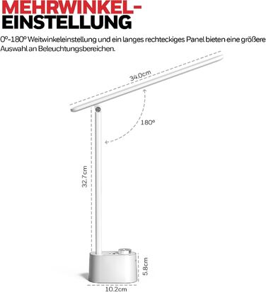 LED-лампа Honeywell H01 Pro Sunturalux™ з USB-портом для зарядки, 3 режими, регулювання яскравості, для дому, офісу та читання