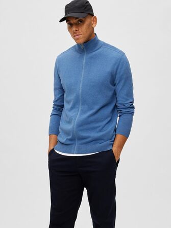 Кофта з капюшоном Selected Hoe, чоловіча, розмір M, темно-синій з деталями меланж