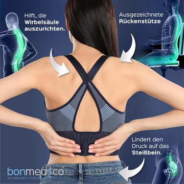 Ортопедична подушка для сидіння Bonmedico з Memory Foam Gel - для авто, офісу, інвалідного візка. Чорний велюр (Стандарт)