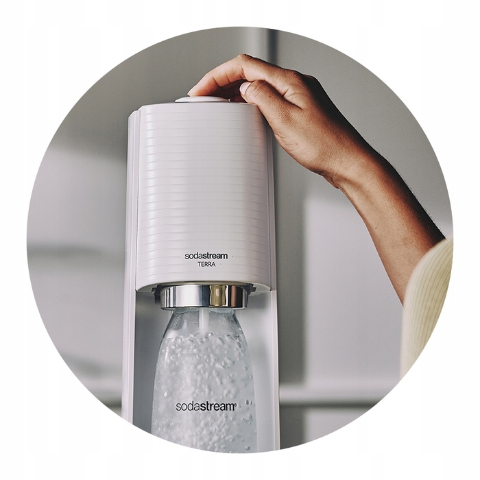 Сифонізатор для газованої води SodaStream Terra, білий (балон CO2 та пляшка 1 л у комплекті)