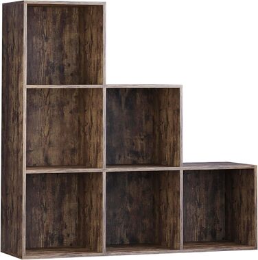 Стелаж для зберігання Vida Designs Durham, 6 кубів, темне дерево, книжкова полиця для вітальні
