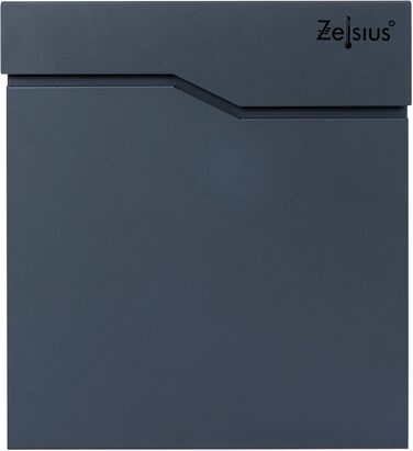 Поштова скринька Zelsius Wave з відділенням для преси, антрацит RAL 7016, з механізмом плавного закриття | Настінна або стійкова установка
