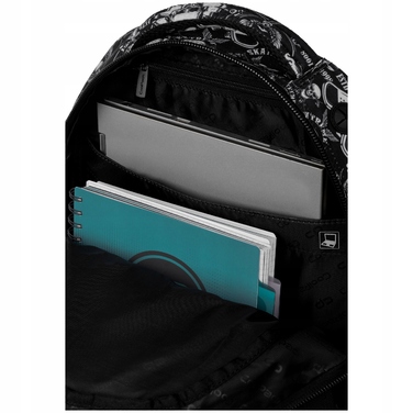 Шкільний рюкзак CoolPack 29 л, багатокамерний, білий/чорний/сірий