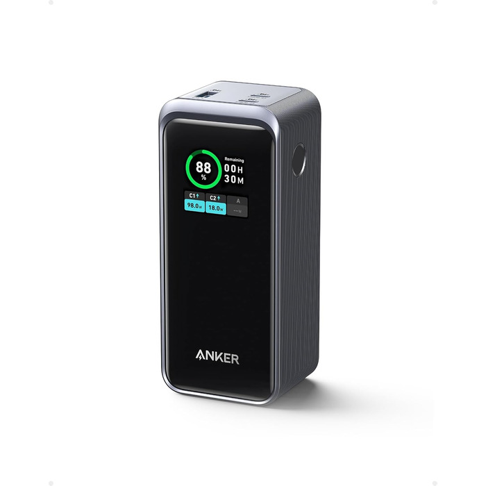 Power Bank Anker Prime 200W, 20000 mAh, Чорний: Швидка зарядка для iPhone, Samsung, MacBook та ін.