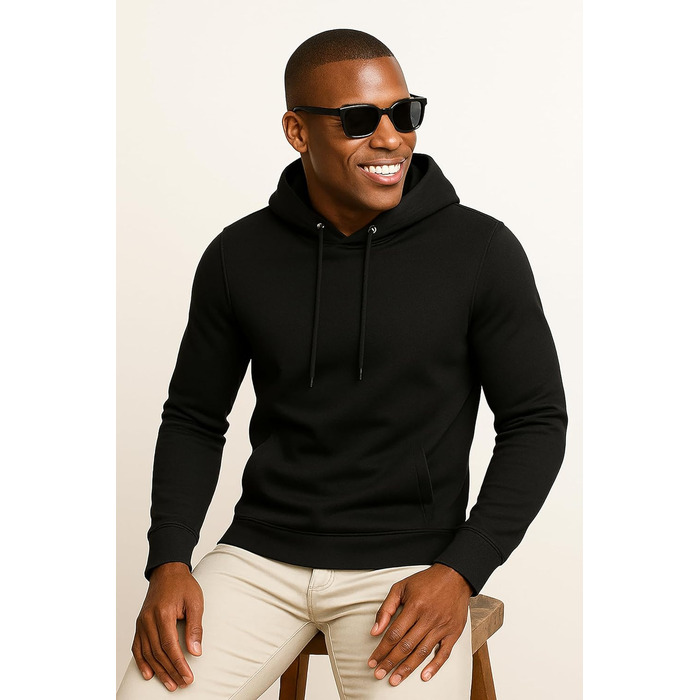 Худі Leif Nelson Slim Fit для чоловіків, чорний: стильний капюшонний світшот для спорту та повсякденного носіння