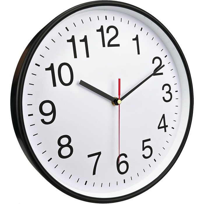 Plumeet Extra Large Silent Wall Clock, 40.6cm Soundless Non-Ticking Quality Black Quartz Wall Clock Decorative Apartment/Kitchen/Office/School Clock, Easy to Read (White)
