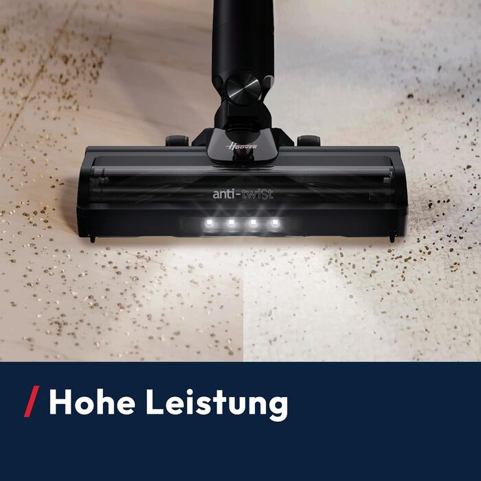 Бездротовий пилосос Hoover HF1 Plus з Anti-Hair Wrap, паркуванням та LED-підсвічуванням, HEPA 6-фільтр, 45 хв роботи, ідеальний для алергіків