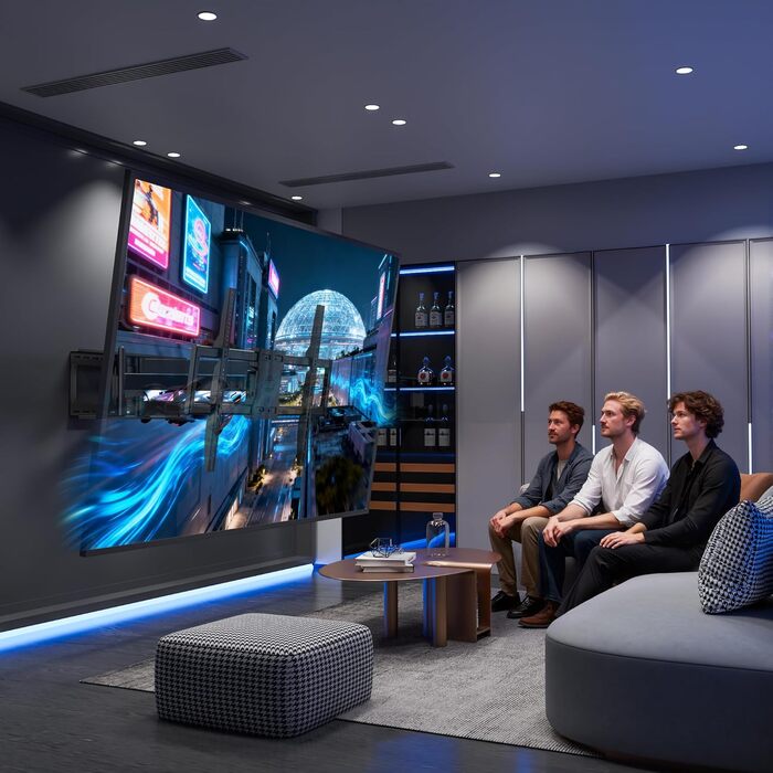 Настінний кріплення для телевізора BONTEC 60-110 дюймів, до 125 кг, подвійний важіль, витягування 1016 мм, регульований, поворотний, сумісний з VESA 800x600 мм, для великих XXL телевізорів