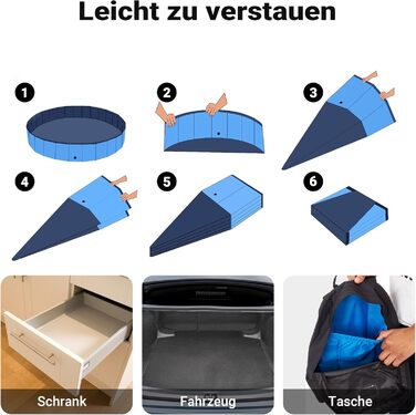 Басейн для собак Fudajo 100 x 30 см, рушфільтрований, з ПВХ, складаний, з посиленими краями, портативний