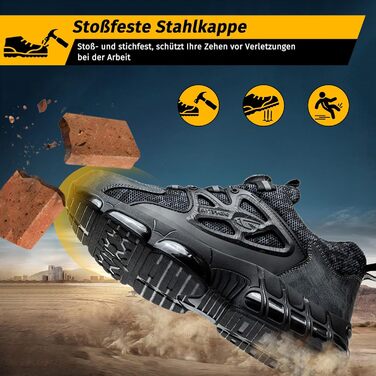 Черевики робочі чоловічі S3 Explorer 3.0. Легкі, спортивні, з поворотним замикачем. Захист від удару та проколу. Чорний.