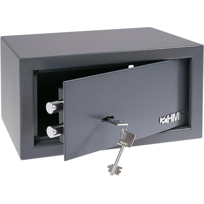 Шафа-сейф HMF 49200-11 з ключем, меблевий сейф | 31 x 17 x 25 см, антрацит