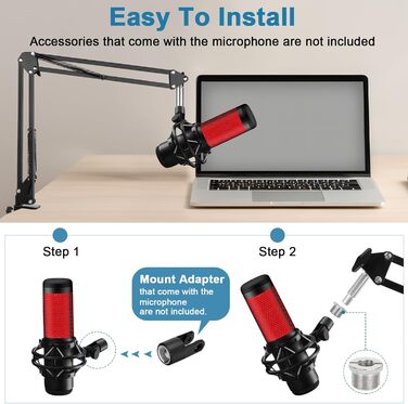 Підставка для мікрофона ChromLives Boom Arm - сумісна з HyperX QuadCast, Rode, Fifine, Blue Yeti, Razer Seiren V3 Mini - для геймінгу, стрімінгу та запису