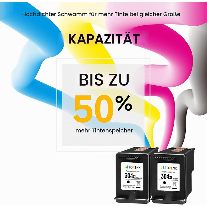 Картриджі 304XL чорні сумісні для принтерів HP Envy 5000, 5010, 5020, 5030, 5032 та DeskJet 2620, 2622, 2630, 3720, 3735, 3750, 3760, 3762 (набір 2 шт.)