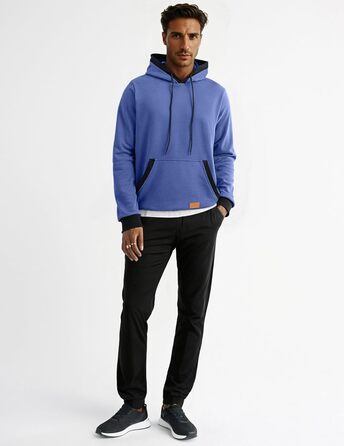 Світшот з капюшоном JMIERR для чоловіків, теплий, з кишенею, бавовна, колір зелений (L, блакитний)