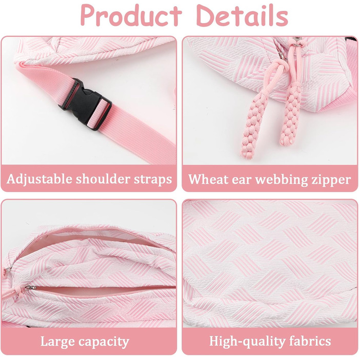 Жіноча поясна сумка-кросбоді з корду, зеленого кольору. Регульований плечовий ремінь, модна та зручна для повсякденного носіння та спорту.