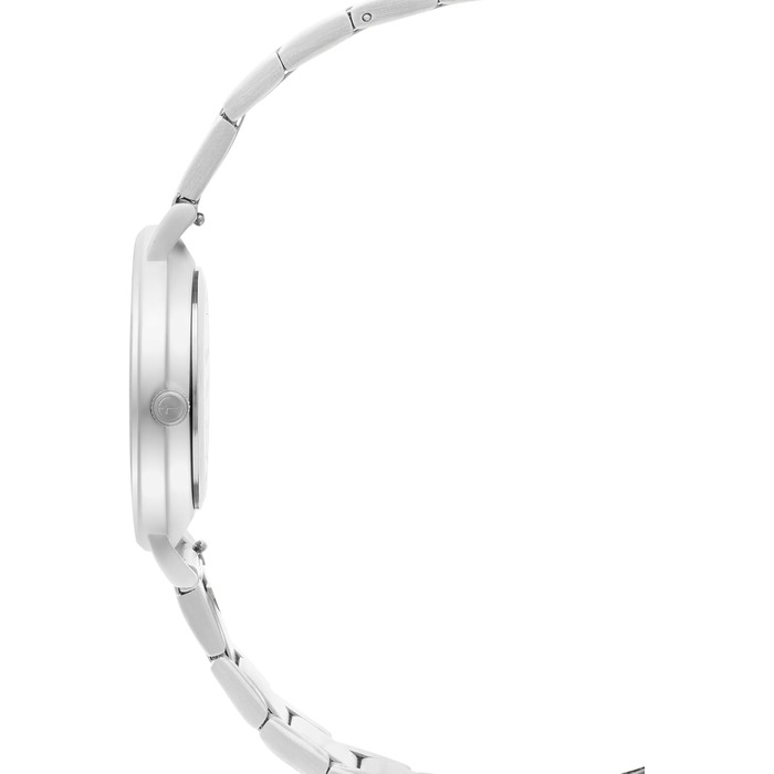 Жіночий годинник Tamaris – лаконічний круглий годинник для жінок, діаметр 36 мм (срібло / чорний браслет-ланцюжок)