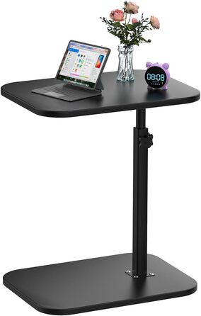 Стіл для ноутбука в ліжко, комп'ютерний стіл Lapdesk, складний Betttisch, регульований кут 360°, портативний, для книг (40 x 30 x 80 см, C-подібний, чорний)