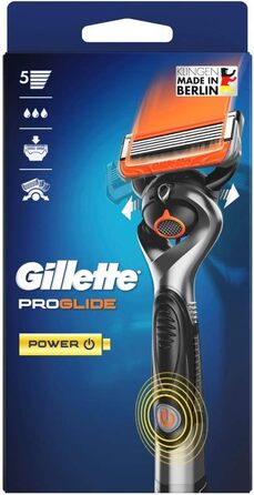 Електрична бритва Gillette Fusion5 ProGlide Power для чоловіків, металева, чорна, 1 шт.