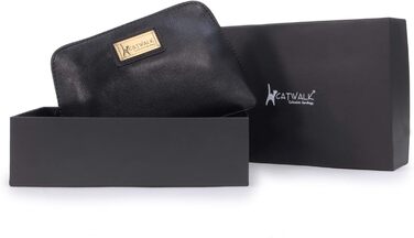 Сумка-косметичка Catwalk Collection Emma чорного кольору, середнього розміру, з натуральної шкіри для ручної сумки