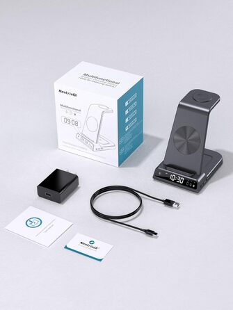 Бездротовий зарядний пристрій для Samsung Galaxy: зарядка для S25 Ultra, Watch Ultra/8/7/6, S24 Z Fold 6/Z Flip 6, Buds (сірий)