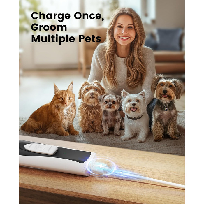 Триммер для догляду за лапами собак Oneisall з LED-підсвічуванням, тихий, акумуляторний, для лап, очей, вух, обличчя