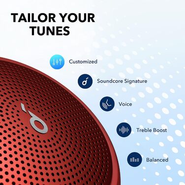 Портативна Bluetooth колонка soundcore Anker Mini 3 з BassUp, PartyCast, USB-C, IPX7 захист, червона