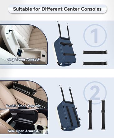 Автомобільний лежак для собак PETSFIT - чорний/синій, до 5 кг, з захисними гаками