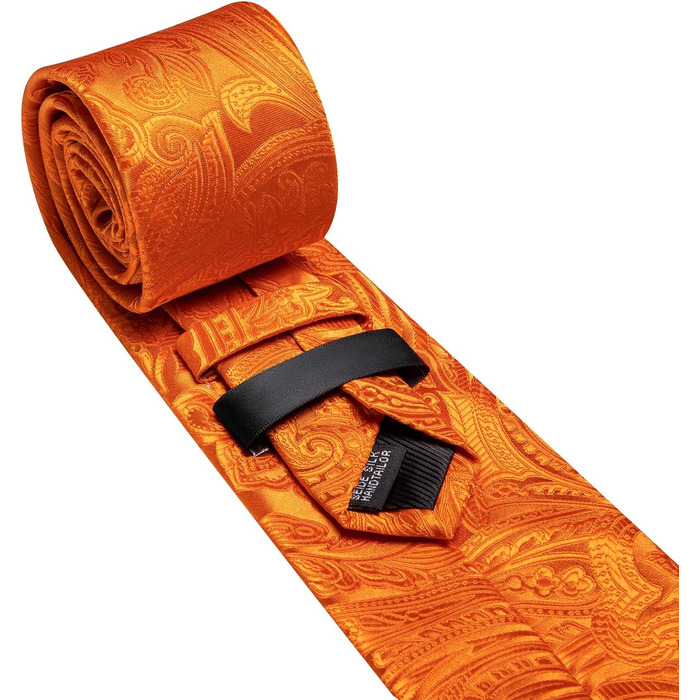 Набір краваток, краваткова кнопка, нагрудна хустинка, запонки, для чоловіків Barry.Wang (Оранжевий)