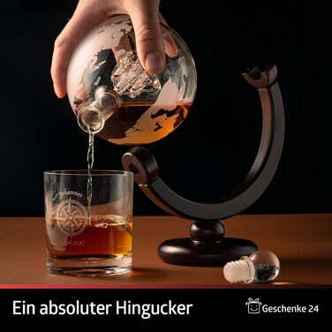 Whisky Decanter Globe | Whiskey Gifts for Men | Christmas Gifts for Men | Globe Decanter | Glass Decanter for Rum Vodka Bourbon | Gifts for Men Grandpa Uncle Dad | Birthday Gift