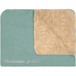 Декоративний килимок для собак з вишивкою імені, персоналізований килимок для домашніх тварин, 4 кольори, м'який двосторонній, іграшковий килимок з плюшевим покриттям (М'ята)