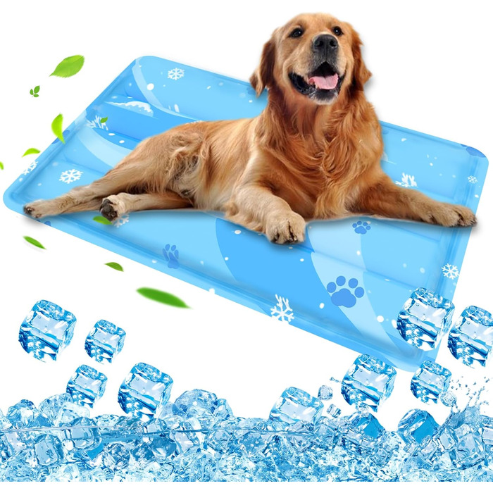 Охолоджуючий килимок для собак та котів з нетоксичного гелю, самоохолоджуючий, зносостійкий, блакитний, 50*90 см