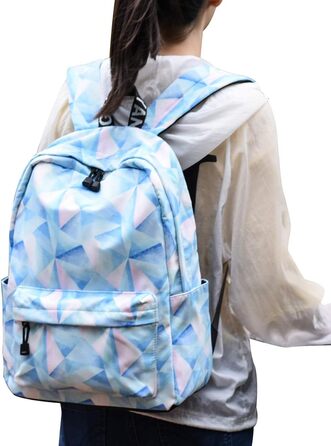 Шкільний рюкзак для дівчаток та хлопців: модний, водонепроникний, з відділенням для ноутбука, світло-блакитний