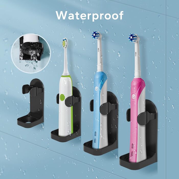 Тримач для електричної зубної щітки Hommand (4 шт.) настінний, чорний