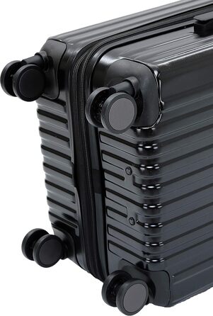 Чорний великий валіза на 4 колесах з TSA-замком, телескопічним ручками та жорстким корпусом, 76 см