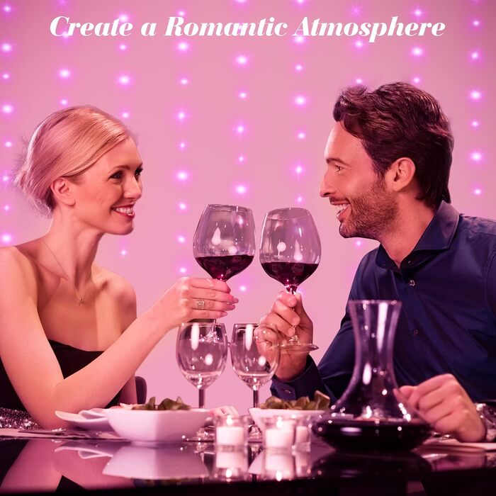 Ланцюжок LED-ліхтарів Yizhet 3x3м, 300 LED, тепле біле світло, IP65, 8 режимів, для декору вечірки, шлюбу, Різдва, тераси (рожевий)