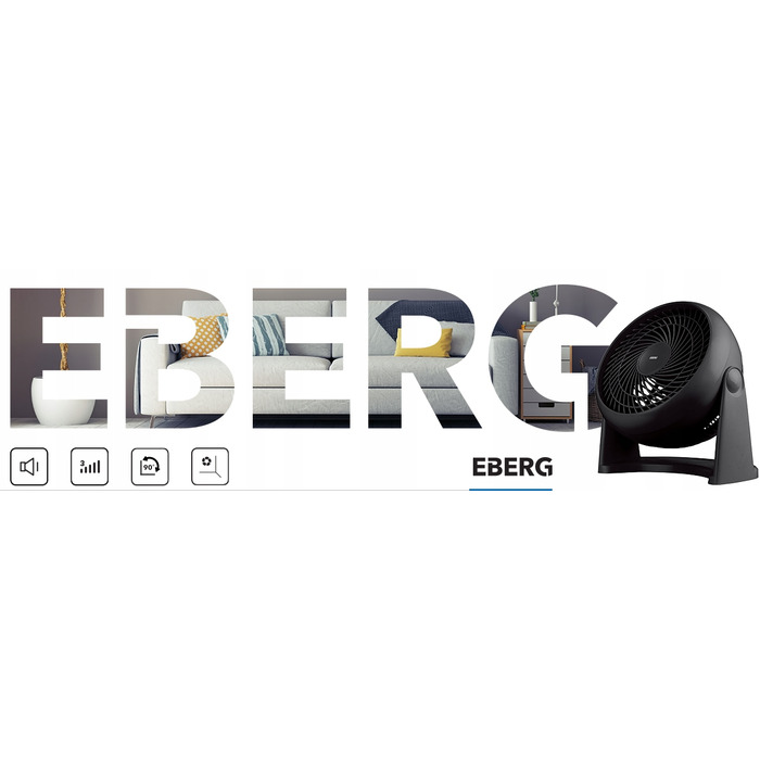 Настільно-підлоговий вентилятор EBERG LOOX XL: потужний та тихий настінний обдув, 50 Вт