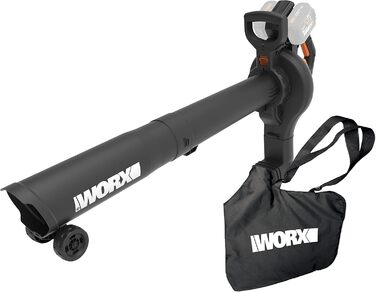 WORX WG583E.9 40V(2x20V) Cordless Leaf Blower/Vacuum - 2 in 1 for Raking & Vacuuming Leaves - 35L Collection Bag - No Battery or Charger Included, Black / Orange