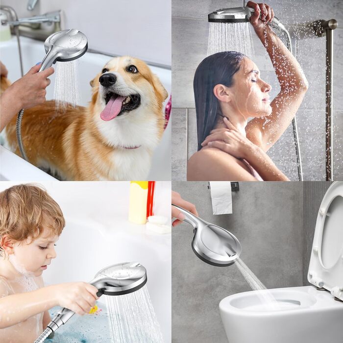 Насадка для душу VOXON з 10 режимами, високий тиск, економія води, для чищення ванни та плитки