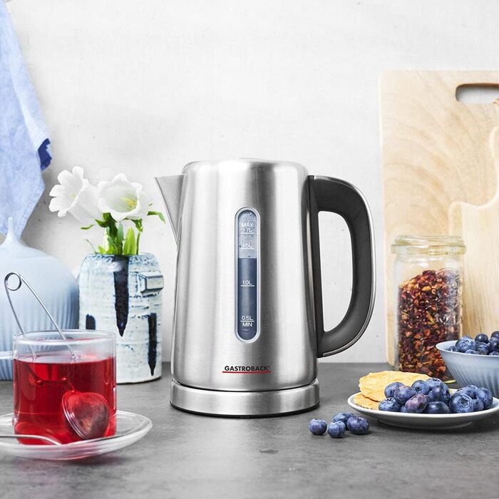 Електричний чайник GASTROBACK #42441 Design Express: нержавіюча сталь, регулювання температури 50-100°C, 3000 Вт, сріблястий, для однієї порції