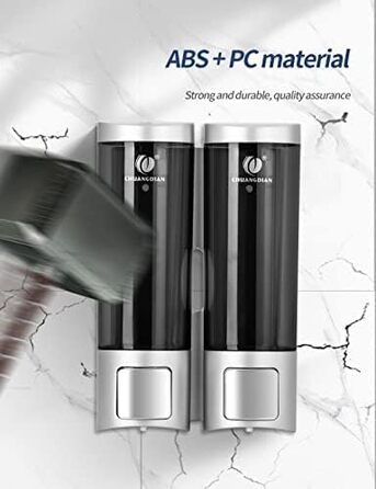 Ручний дозатор мила CHUANGDIAN, настінний, 200 мл, білий (подвійний сріблястий)