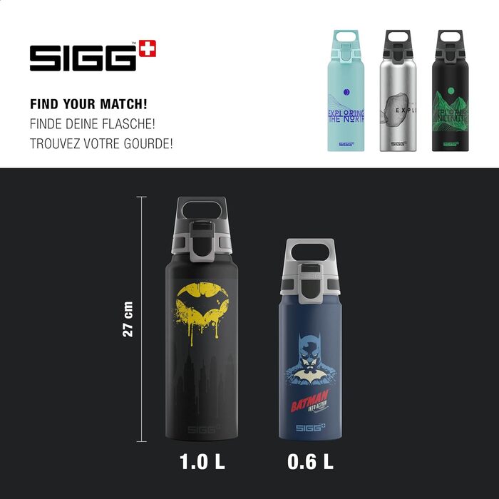 SIGG - Aluminum Drinking Bottle - WMB ONE - Made in Switzerland - ClimatePartner Certified - Carbonated Beverage Safe - Leak-Proof - Featherlight - BPA-Free - Outdoor - 0.75L & 1L
