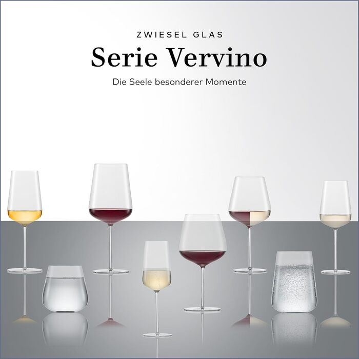 Набір універсальних келихів Zwiesel Glas Vervino 4 шт, тритан-кристал, з мос'єрною точкою, для напоїв, вироблено в Німеччині