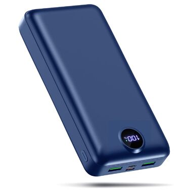 Power Bank 50000mAh з швидкою зарядкою 22.5W, USB-C, 3 виходи, LED-дисплей, сумісний зі смартфоном, планшетом, Android, червоний