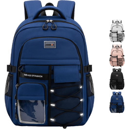 Шкільний рюкзак для підлітків: великий, водонепроникний, міцний, для середньої школи, гімназії, учнів, підлітків та дорослих (блакитний)