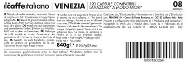 Набір кавових капсул Il Caffè Italiano Venezia, сумісні з Lavazza A Modo Mio, 120 шт по 7.5 г