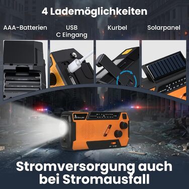 Радіо Extralink Kurbelradio: аварійне радіо з сонячною панеллю та ручкою, акумулятор 4000 mAh, FM/AM, LED ліхтарик, SOS сигнал. Для блекауту, кемпінгу та відпочинку на природі