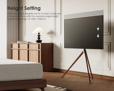 Підставка для телевізора FITUEYES 43-65 дюймів, настільна, регульована висота, чорна