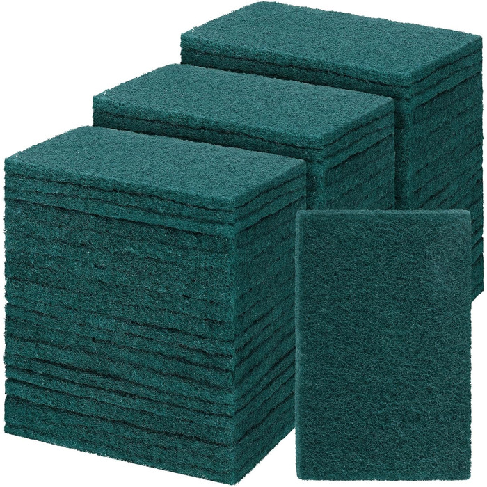 Hoolerry 150-Piece Heavy-Duty Scrub Sponges, Scratch-Resistant, Household Cleaning Sponges, Reusable, Pan Scrubber, Anti-Grease Sponges for Dishes, Kitchen, Metal Grills, 10.9 x