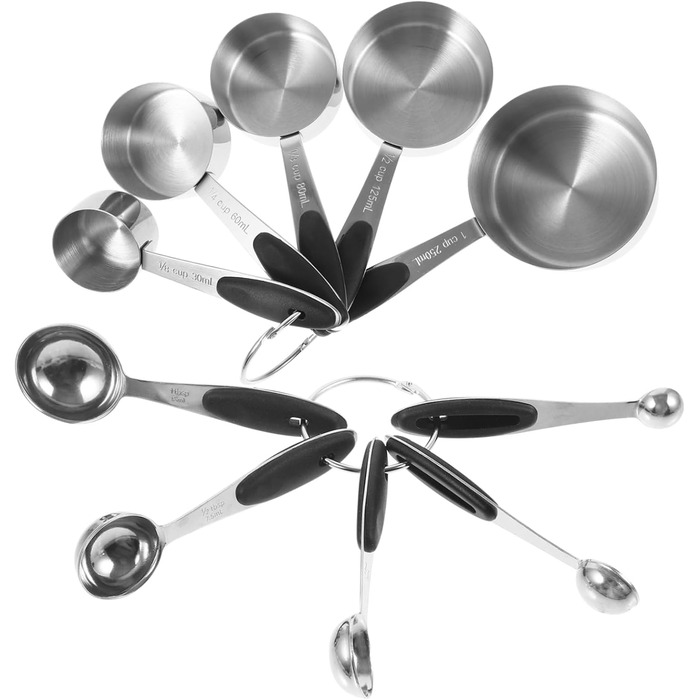 Cabilock 1 Set Stainless Steel Measuring Spoons Coffee Cups with Lid Teaspoons Pantry Cup Measuring Dry Measuring Cups Measuring Table Measuring Cups Utensil Gadgets Silica Gel
